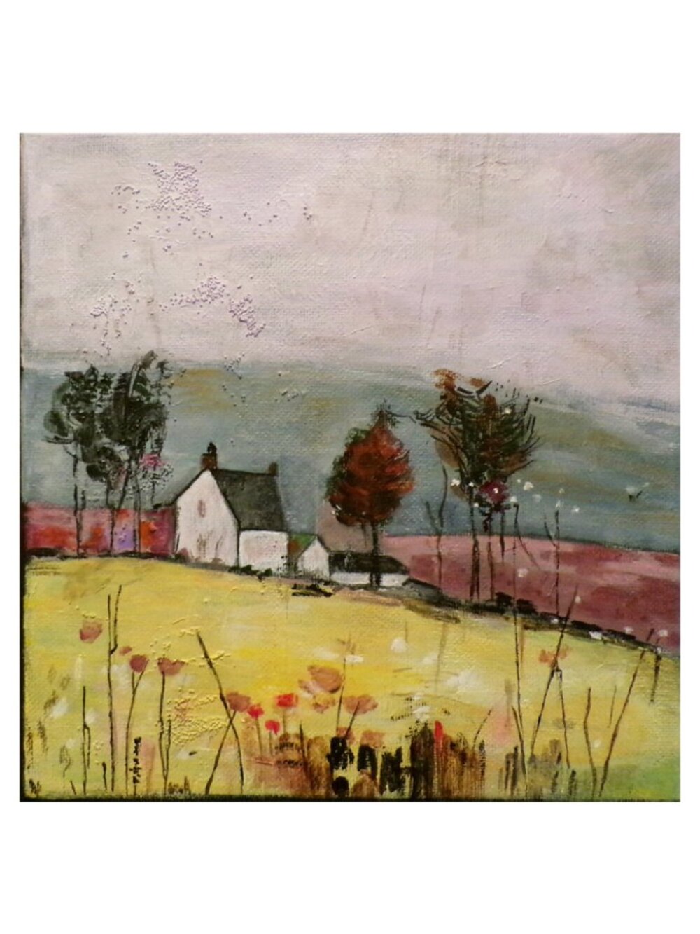 Autumn Farmhouse Wall Art Pastrol Landscape Painting